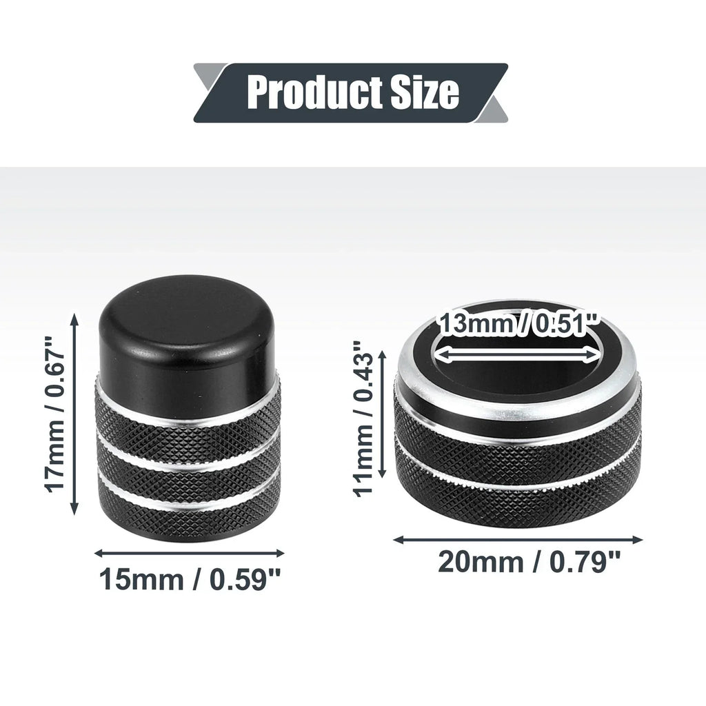 5 x Black Air Vent Knob Trim Covers with GPS Navigation for Honda Civic (2022)