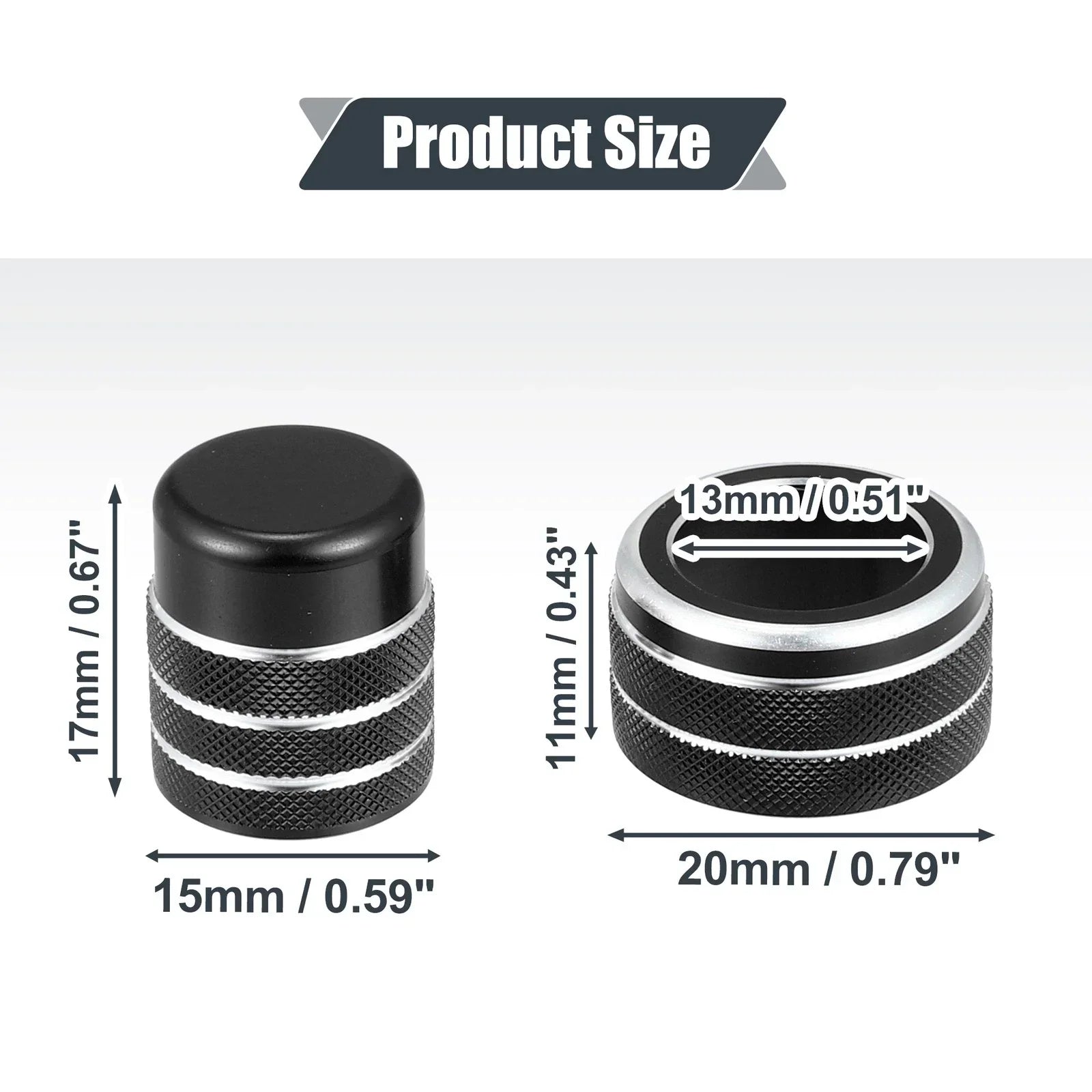 5 x Black Air Vent Knob Trim Covers with GPS Navigation for Honda Civic (2022)