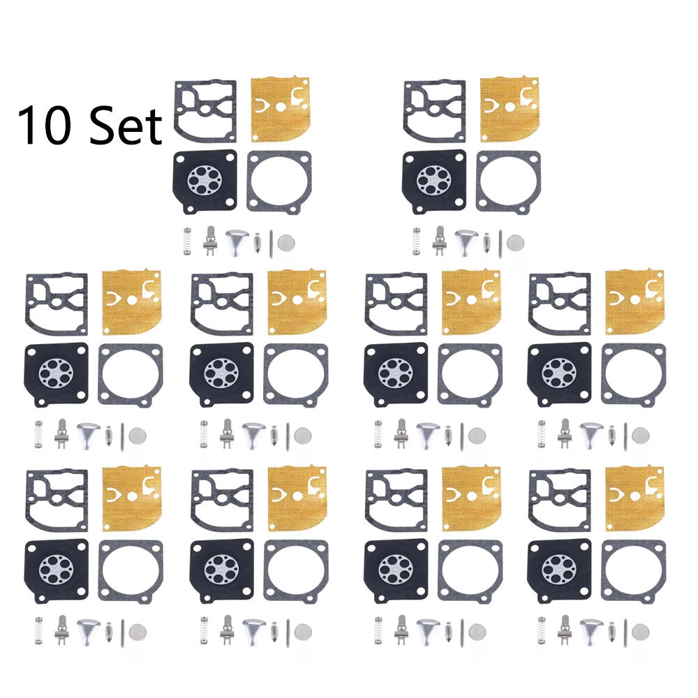 Set of 10 Carburetor Rebuild Kits for Jonsered 2041 2045 2050 Zama RB-45