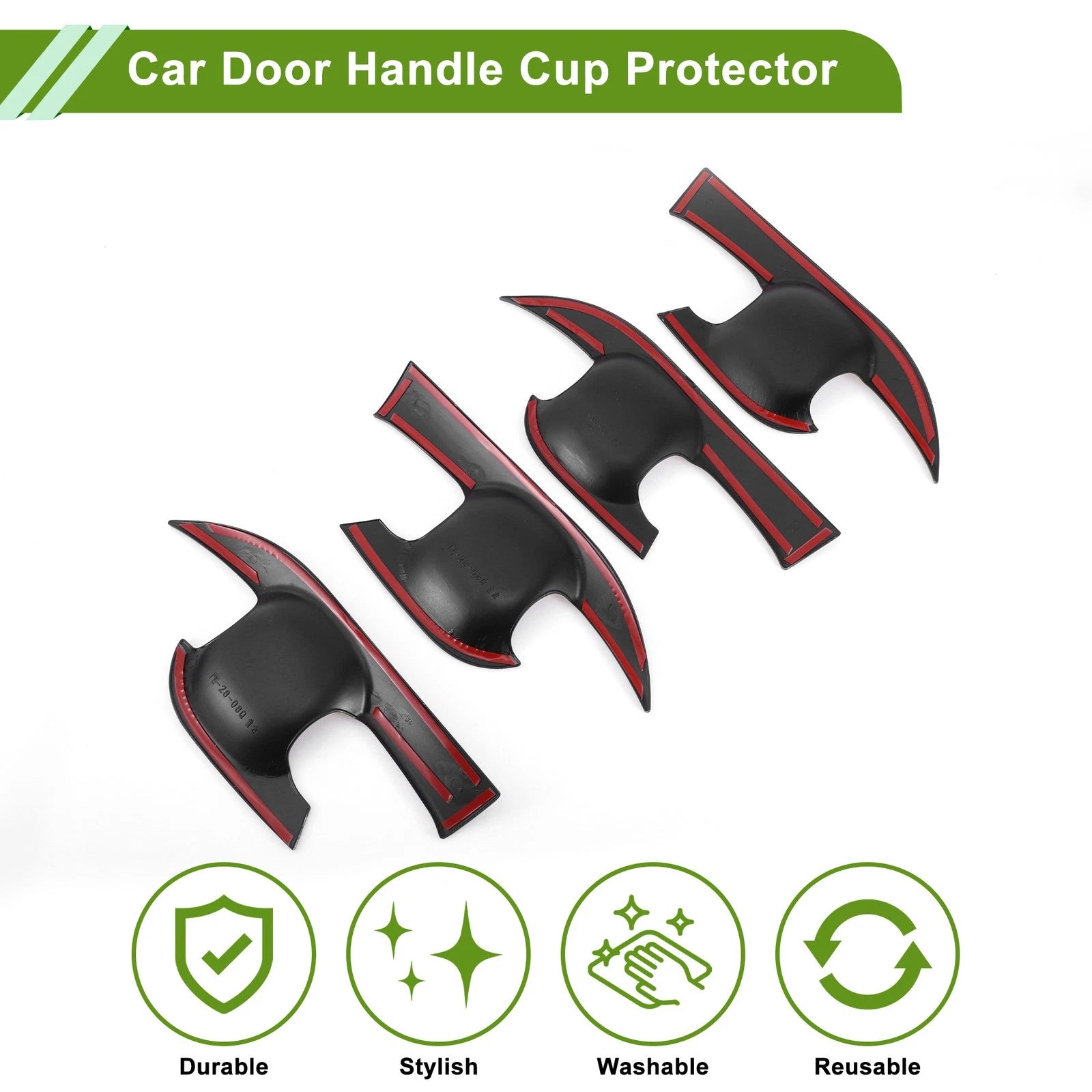 Set of 4 Car Door Handle Cup Protectors for Toyota Camry  Gloss Black