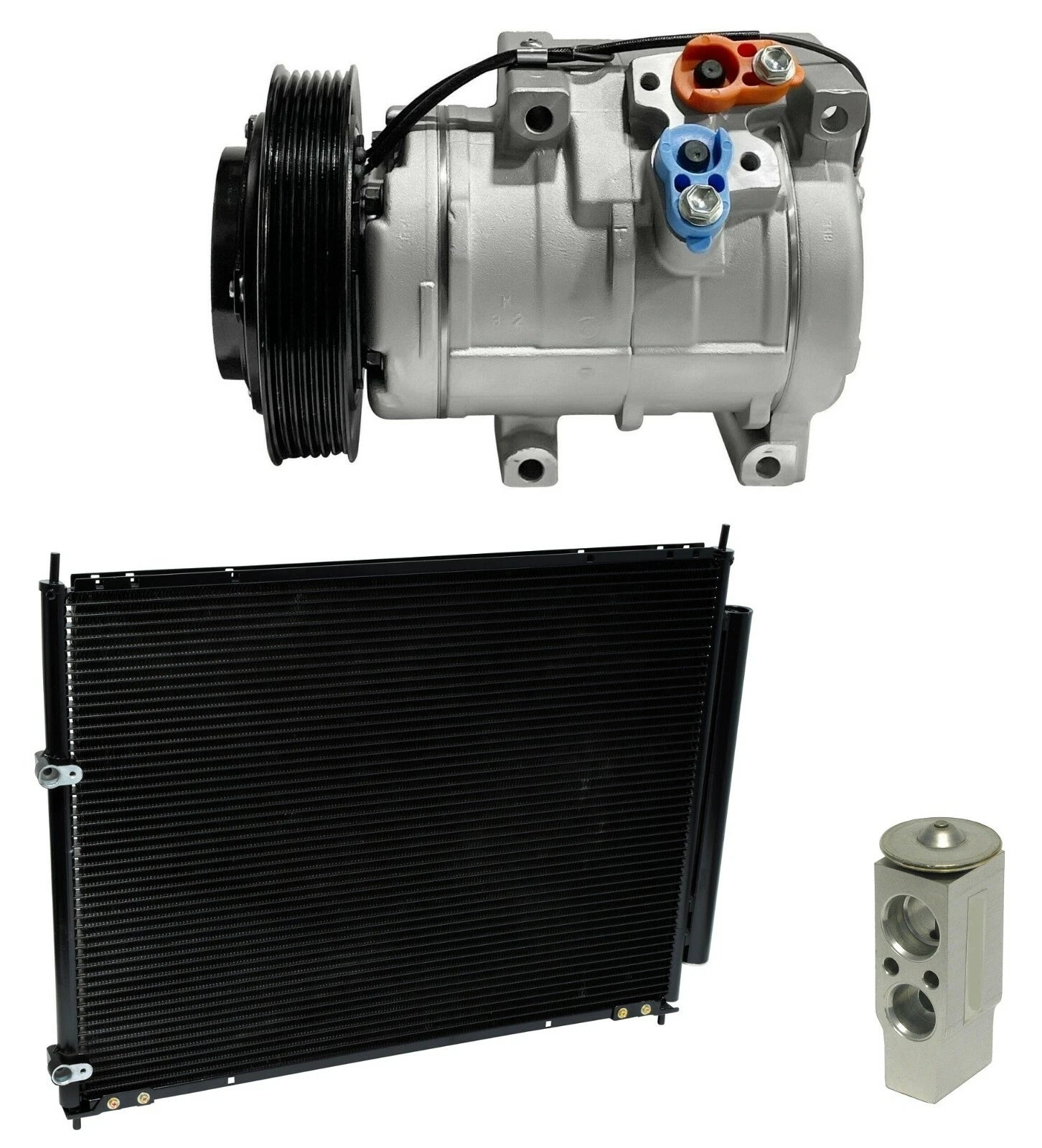 AC Compressor Kit w Condenser Replacement for Honda Ridgeline 3.5L (2006–2008)