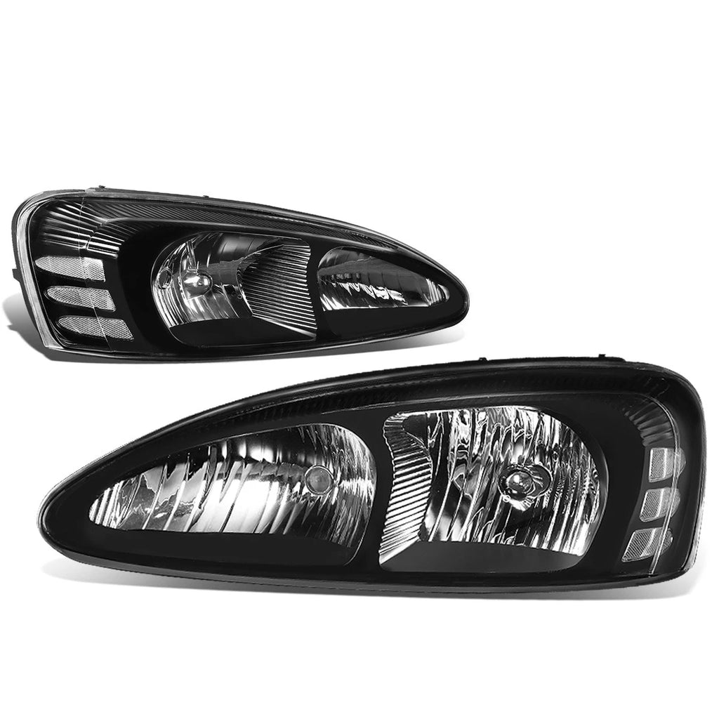 Set of 2 Black Housing Clear Side Headlights for Grand Prix (2004–2008)