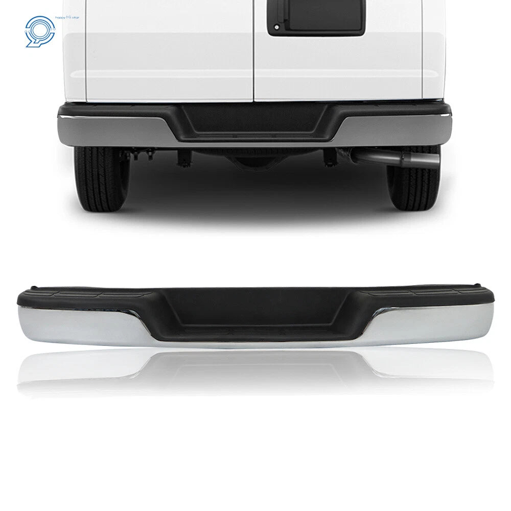 Chrome Steel Rear Step Bumper for Chevy Express/GMC Savana (1996–2023)