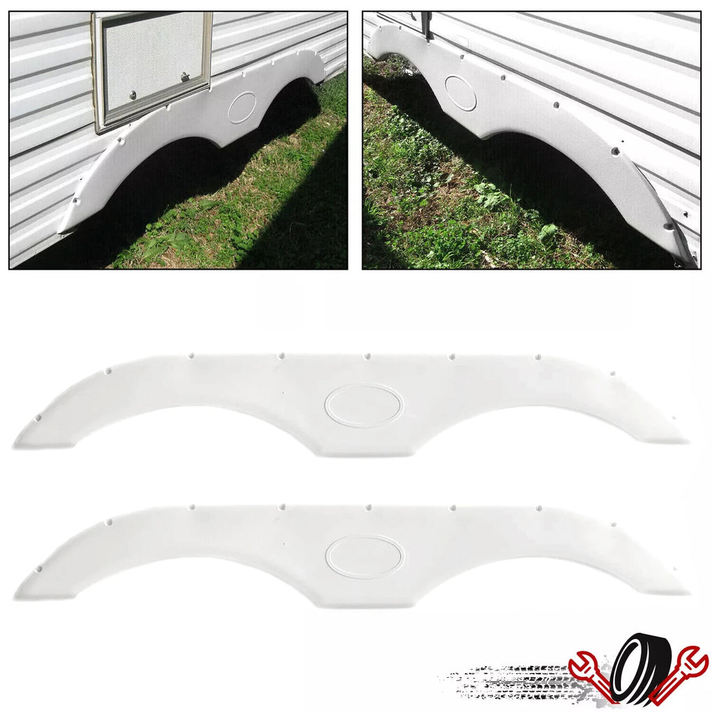 Pair of Tandem Trailer Fender Skirts for RVs Campers Trailers