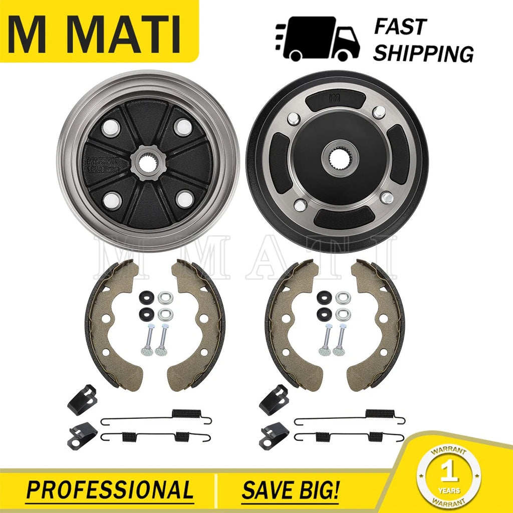 2 Front Brake Drum Hub w/ Shoes for Kawasaki Mule 4000 4010 KAF620 950 (2009–2023)