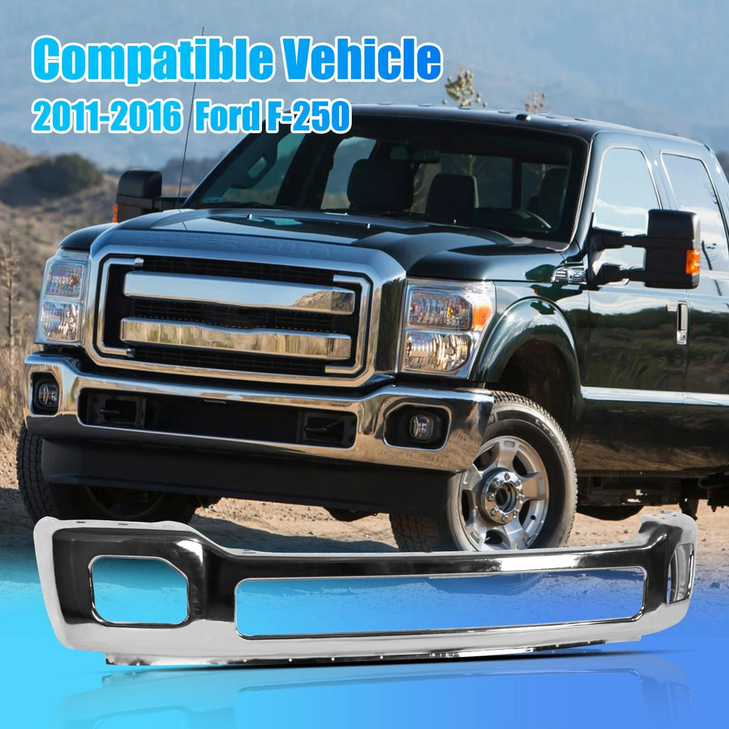 Chrome Steel Front Bumper for Ford F-250 F-350 Super Duty (2011–2016)