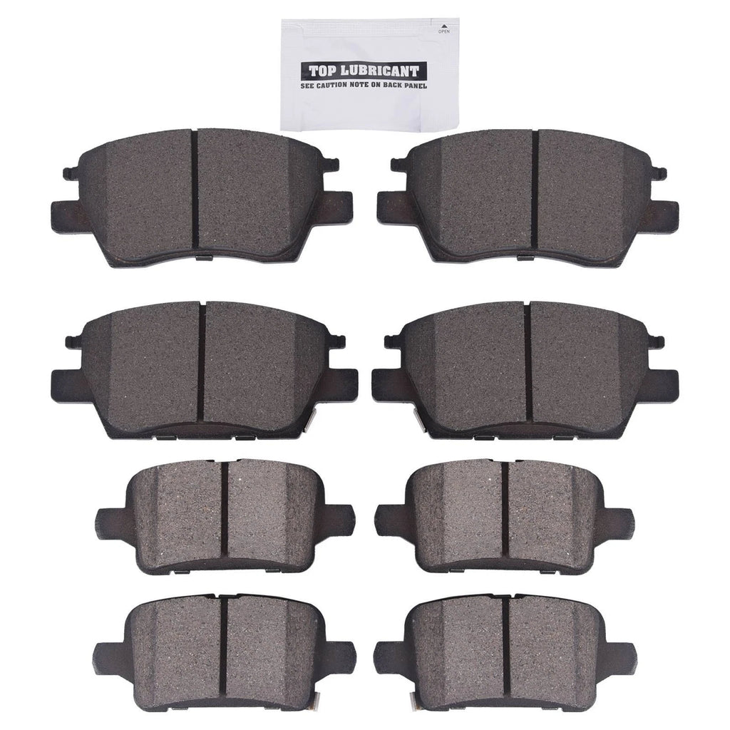 Set of 8 Ceramic Brake Pads for Chevrolet Cruze Volt Bolt EV EUV (2011–2023)