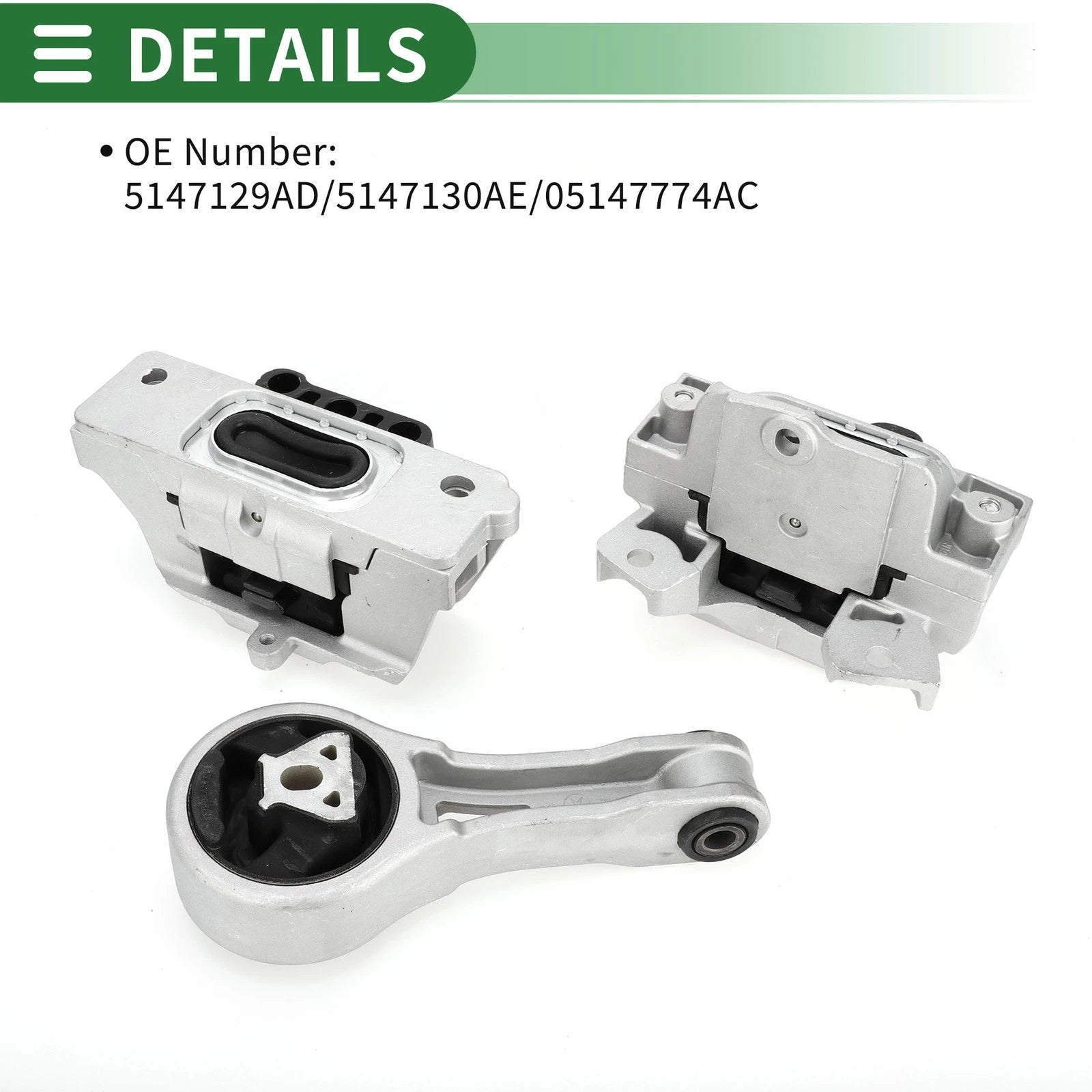 Engine Motor Trans Mount Set for Dodge Grand Caravan (2008–2010)