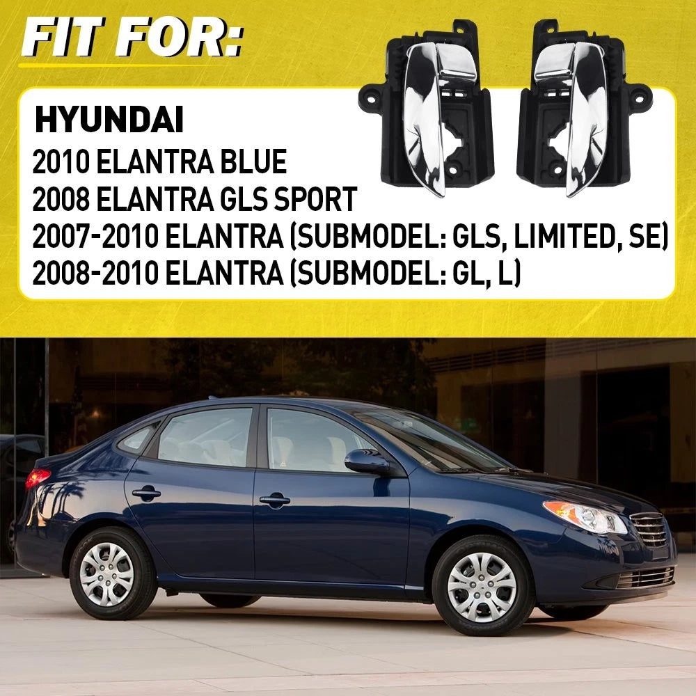 Set of 4 Interior Door Handles for Hyundai Elantra (2007–2010)
