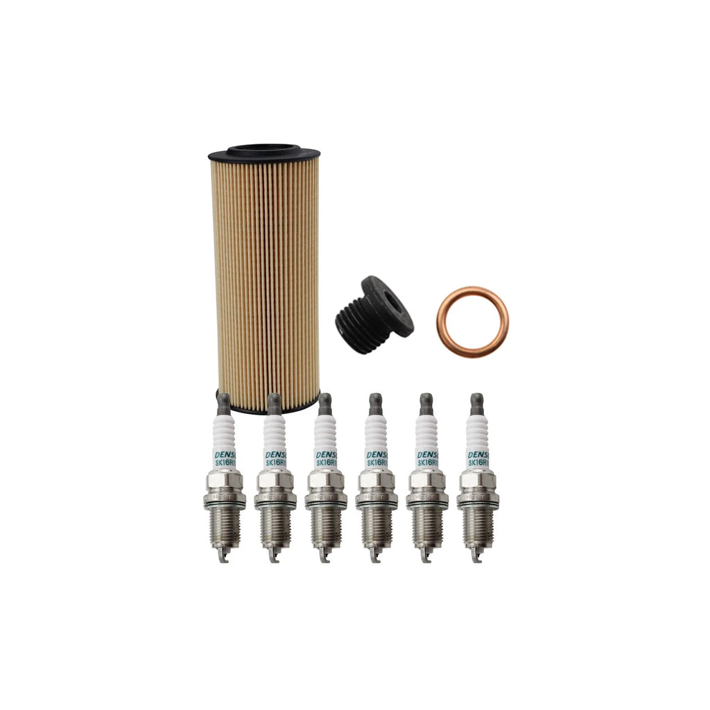 Wix Engine Oil Filter & Denso 6 Iridium Spark Plugs Kit for Audi A4 A5 (2009–2016)