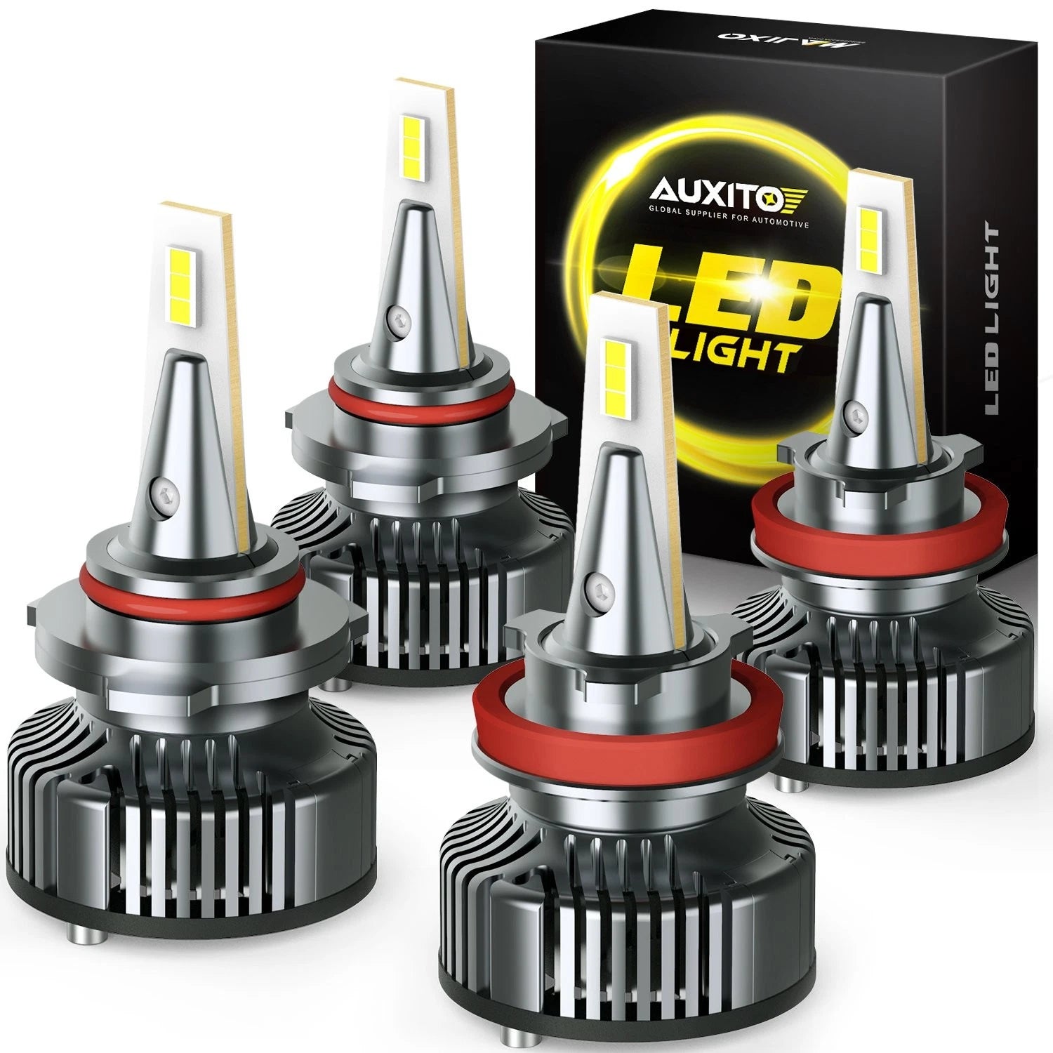 Set of 4 AUXITO 9005 H11 LED Headlight Bulbs for Vehicles