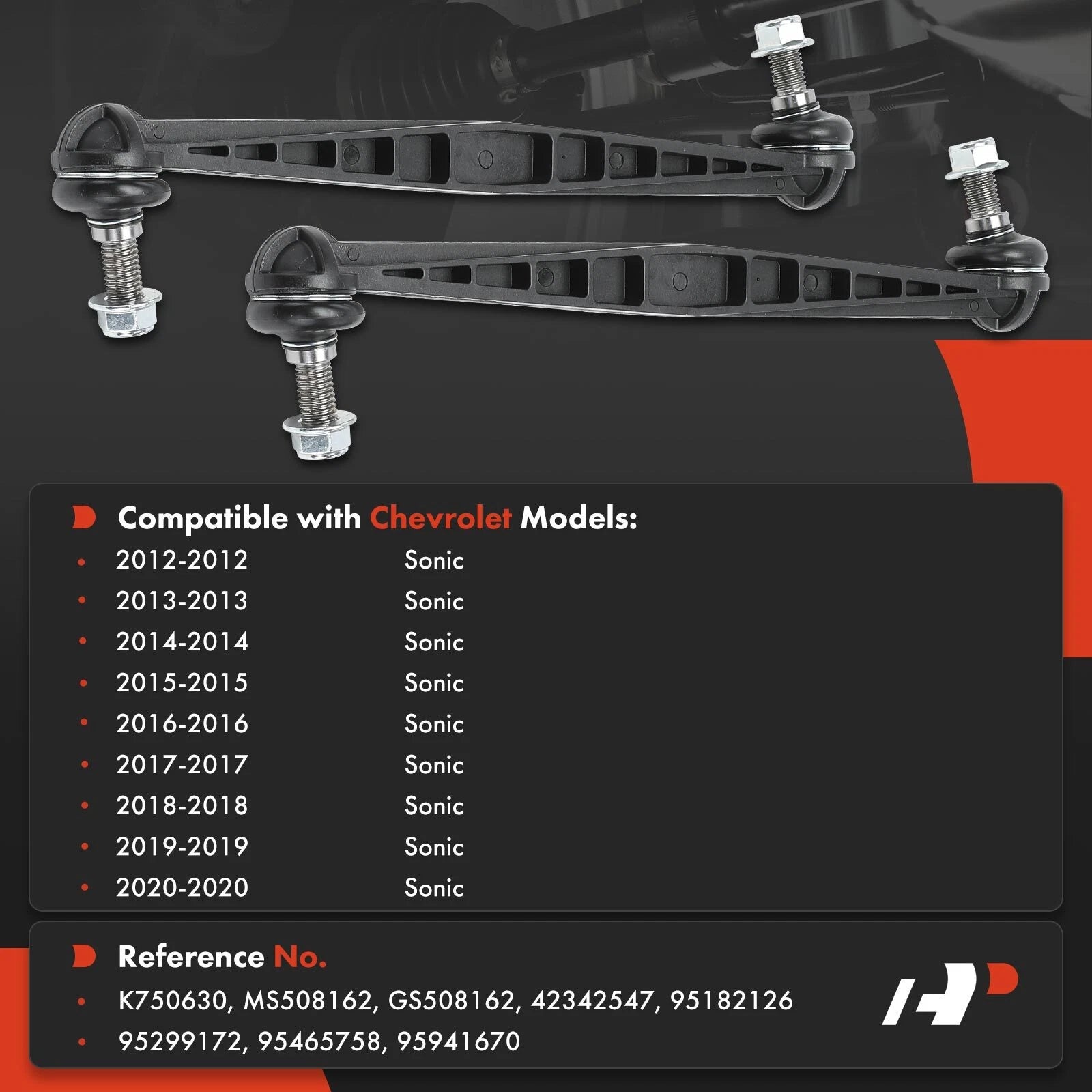 2X Front Stabilizer Bar Link for Chevrolet Sonic (2012-2020)