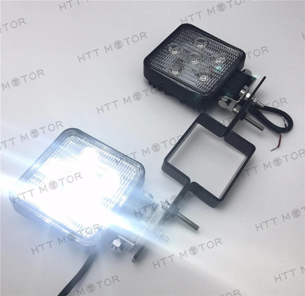 18W Off-Road LED Work Lamp for Truck SUV Trailer RV (Square)