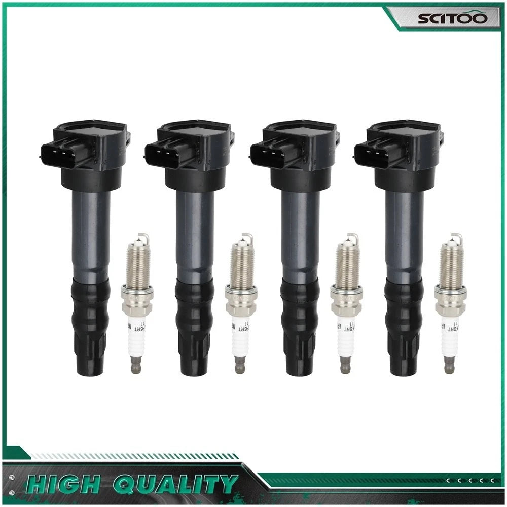 Set of 4 Ignition Coils & 4 Spark Plugs for Mitsubishi Eclipse (2006–2012)