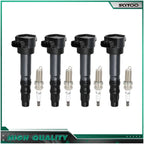 Set of 4 Ignition Coils & 4 Spark Plugs for Mitsubishi Eclipse (2006–2012)
