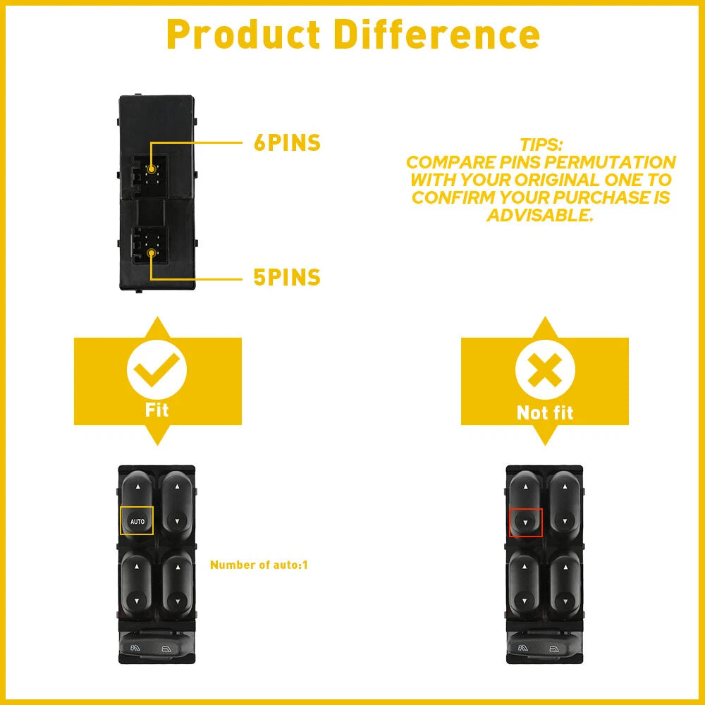 Power Master Window Switch for Ford Excursion, Explorer, F-250, F-350 (2000–2005)
