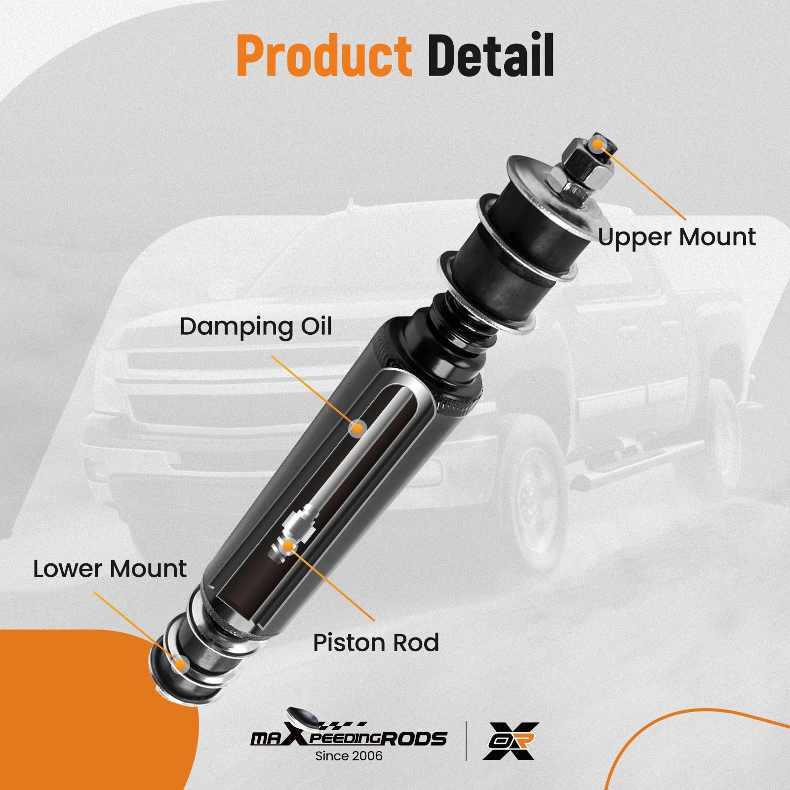 Front & Rear Shock Absorbers for Club Car DS Golf Cart (Gas & Electric)