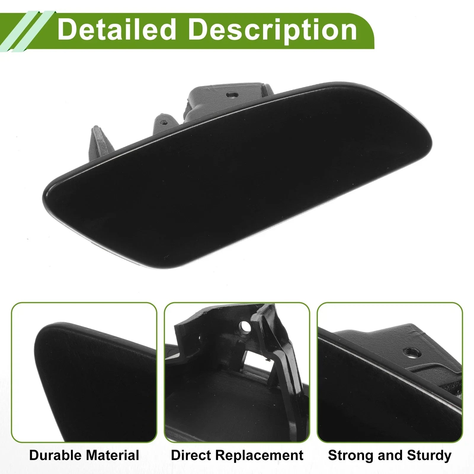 Washer Nozzle Cover for Porsche Panamera 2017-2021 (2 x Black Caps)