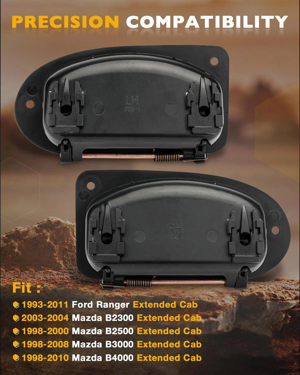 Set of 2 Interior Door Handles for Ford Ranger Mazda (1993-2011)