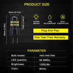 Set of 2 LED White Reverse Stop Turn Signal Bulbs for Make Model