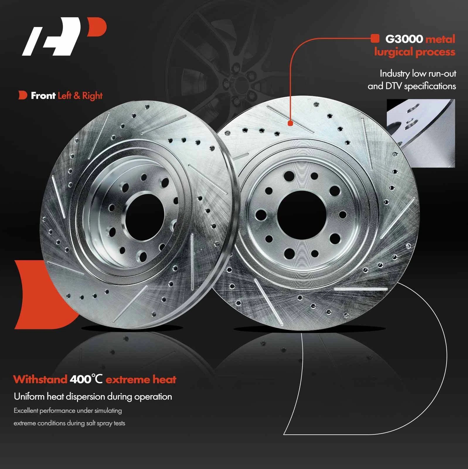 Front Side Drilled Brake Rotor for Ford Taurus Mercury Sable (2008-2009)