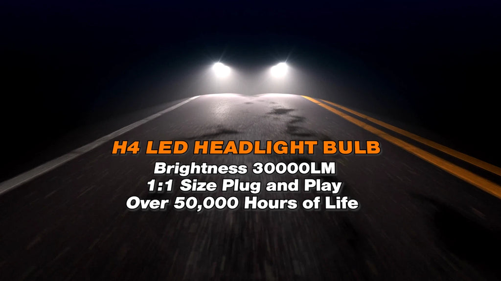 Set of 4 H4 H11 H7 9005 9006 LED Headlight Bulbs for High Low Beam (30000LM 6500K)