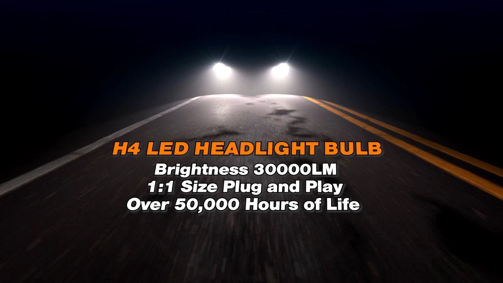 Set of 4 H4 H11 H7 9005 9006 LED Headlight Bulbs for High Low Beam (30000LM 6500K)