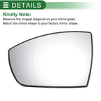 Left Side Heated White Mirror Glass for Ford EcoSport (2013–2023)