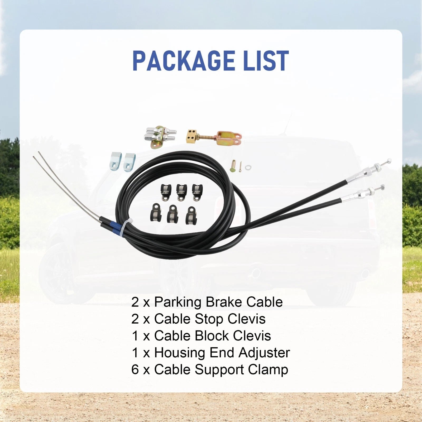 Emergency Parking Brake Cable Kit for Universal Vehicles
