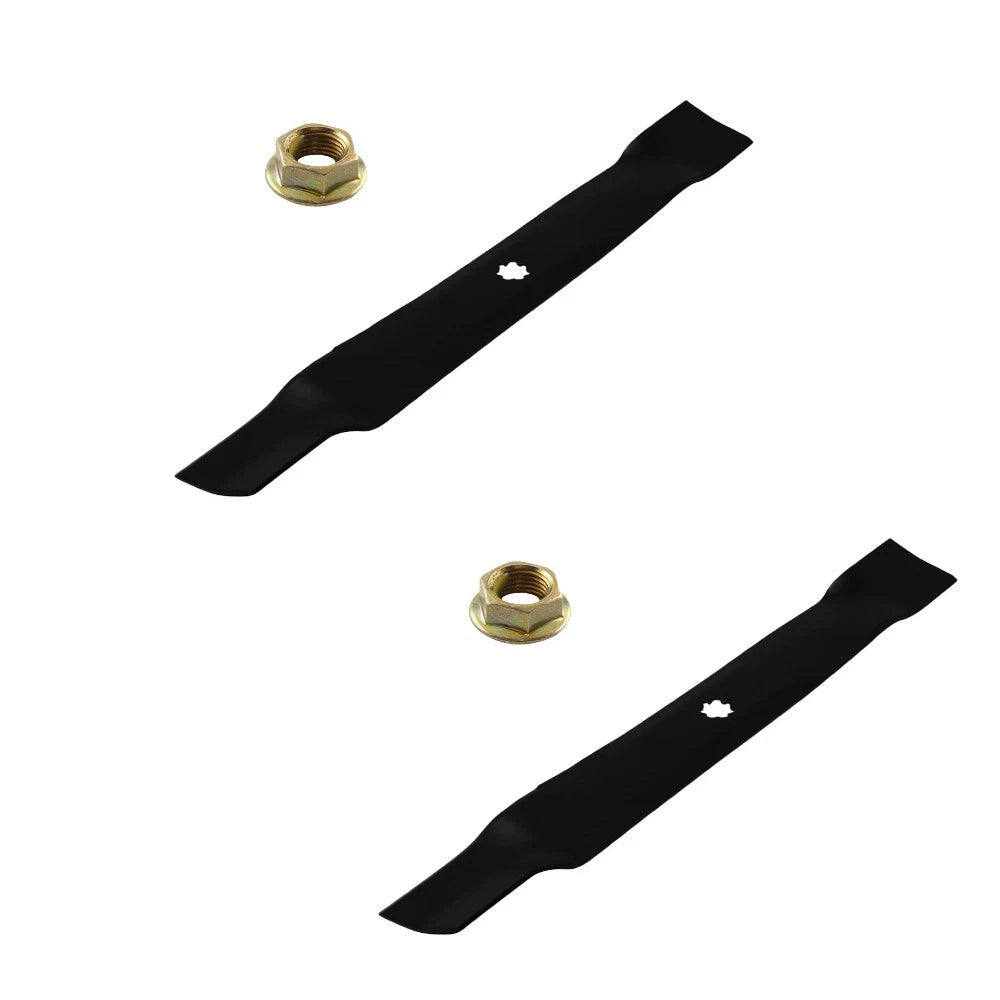 2 Deck Blades with Lock Nut for John Deere X105 X106 X107 100 Series (42")