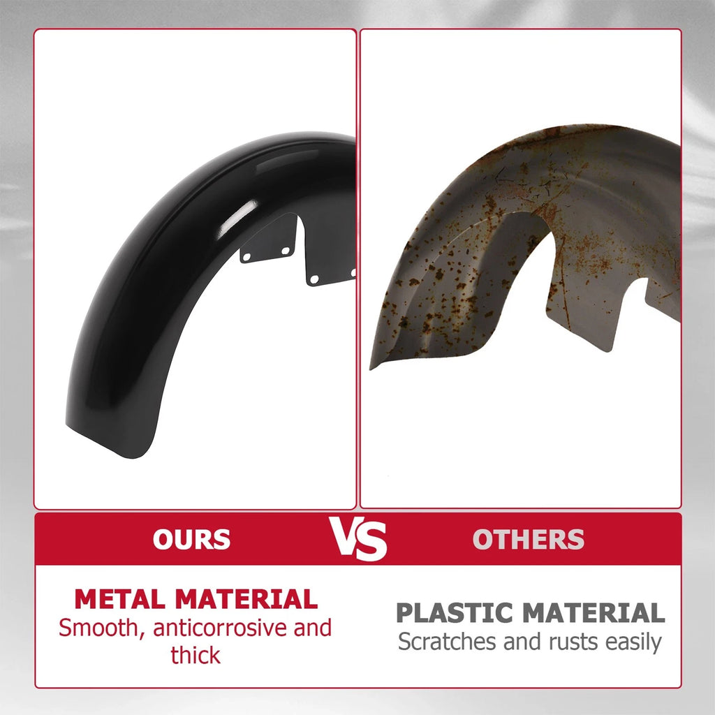 19" Steel Wrap Front Fender Black for Harley Touring (2014–2023)