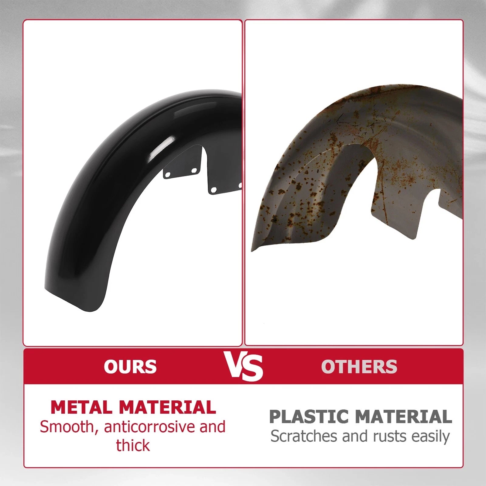 19" Steel Wrap Front Fender Black for Harley Touring (2014–2023)