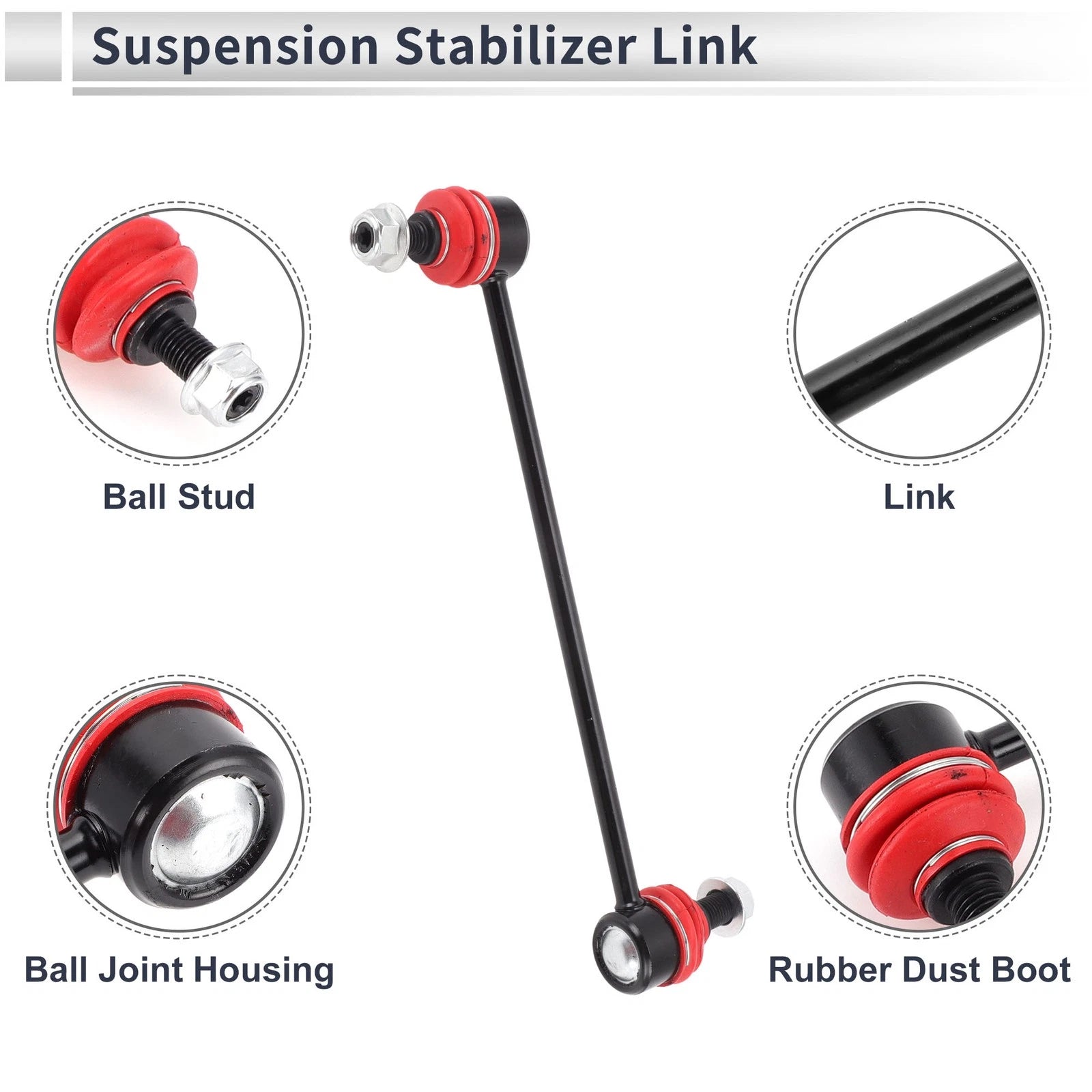 Set of 2 Front Stabilizer Bar Links with Bushings for Mazda 3 (2004–2009) No.K90344