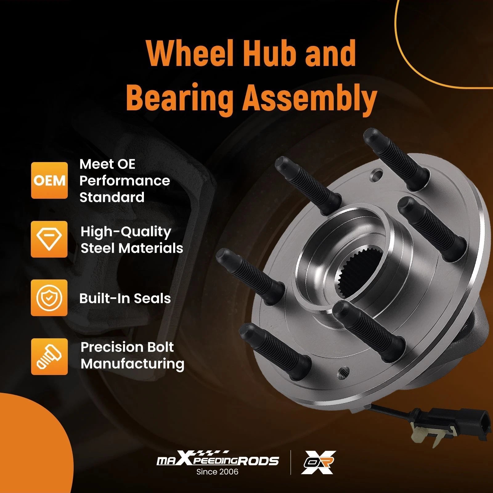 Front Wheel Bearing Hub Kit for Tahoe/Suburban/Yukon (2015–2020) 515160 4WD