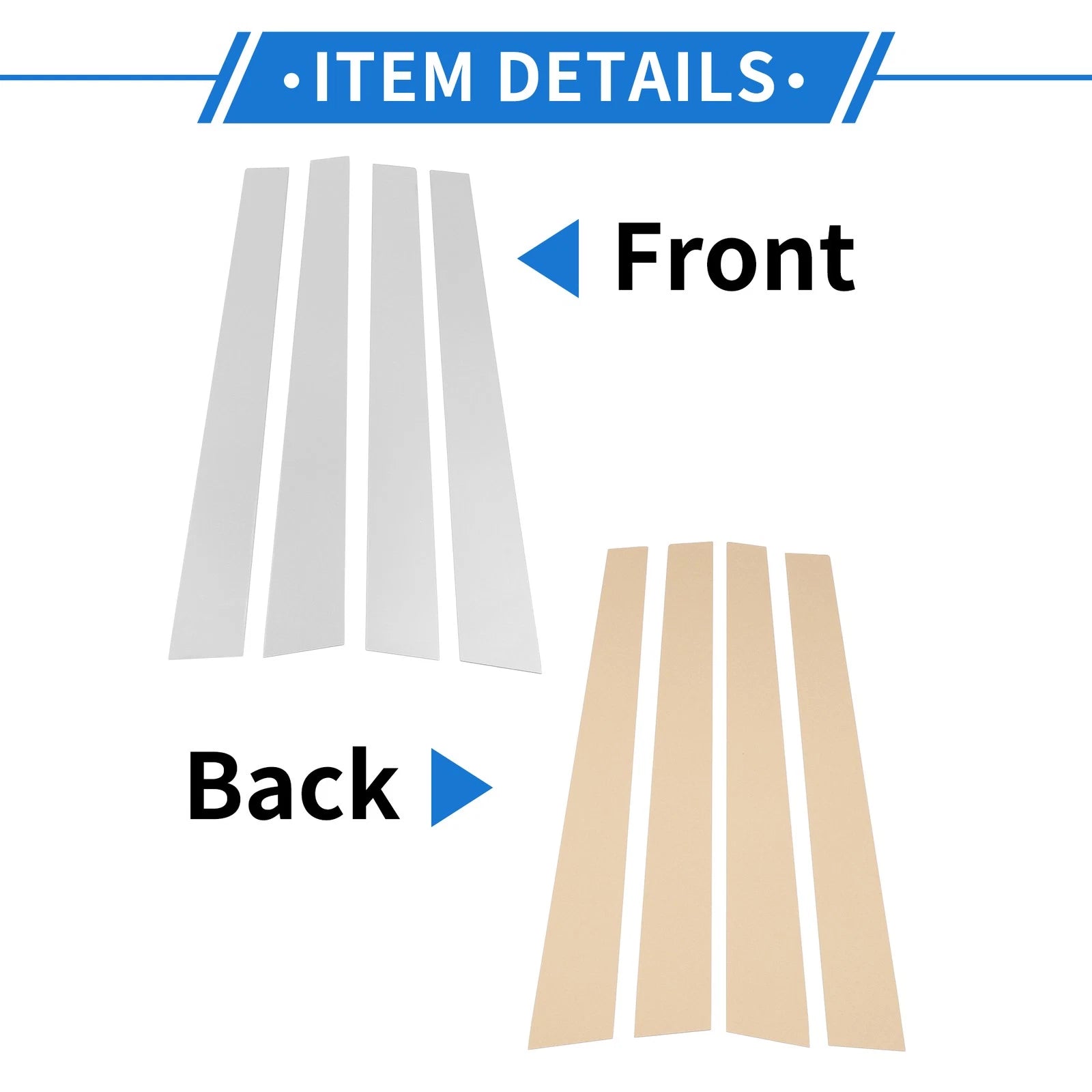 Set of 4 Door Pillar Window Trim for Kia Optima (2001–2005) Chrome