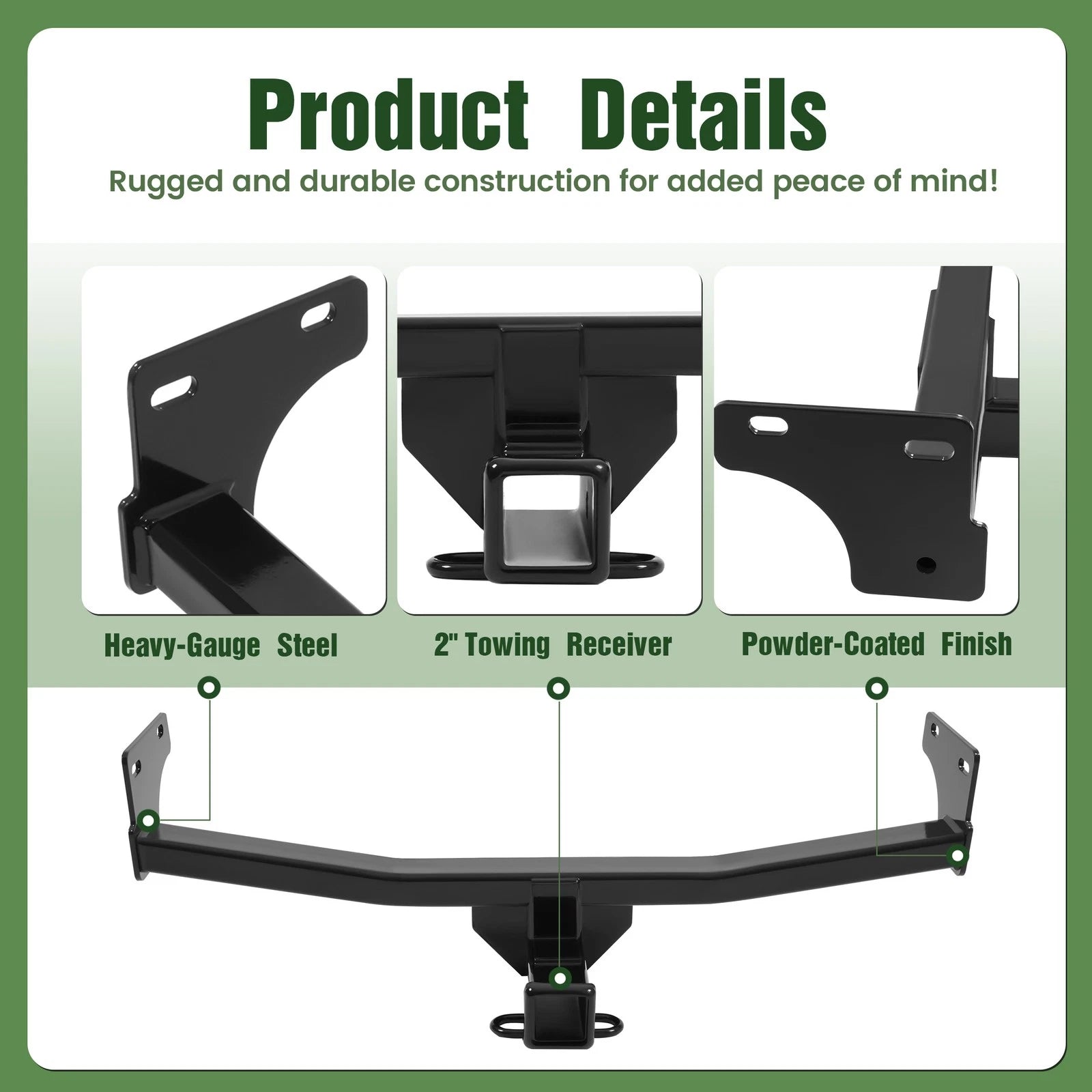 Class 3 Trailer Hitch Receiver for Jeep Patriot Compass (2011–2017)