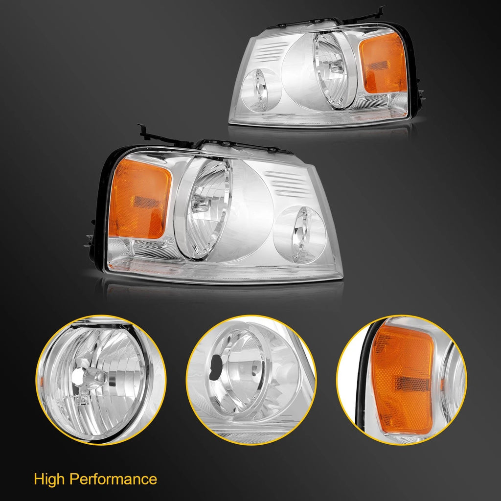 Headlight Assembly Pair for Ford F-150, Lincoln Mark LT (2004–2008)