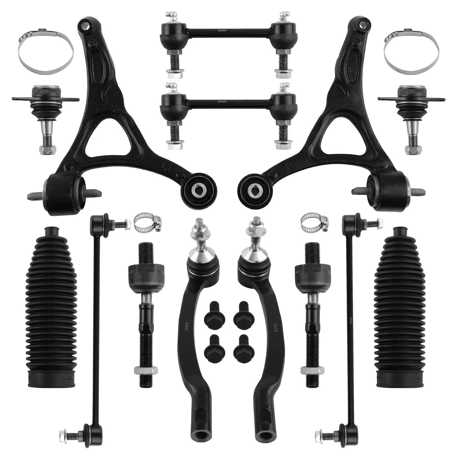 Set of 14 Front Lower Control Arms Tie Rod Sway Bar for Volvo XC90 (2003–2014)
