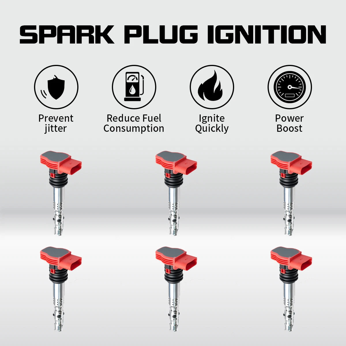 Set of 6 Ignition Coils for Audi A6, Porsche Panamera, VW Touareg (Replaces UF529)