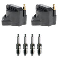 Set of 2 Ignition Coils & 4 Denso Nickel Spark Plugs for Sonoma Sunfire (1995–2005)
