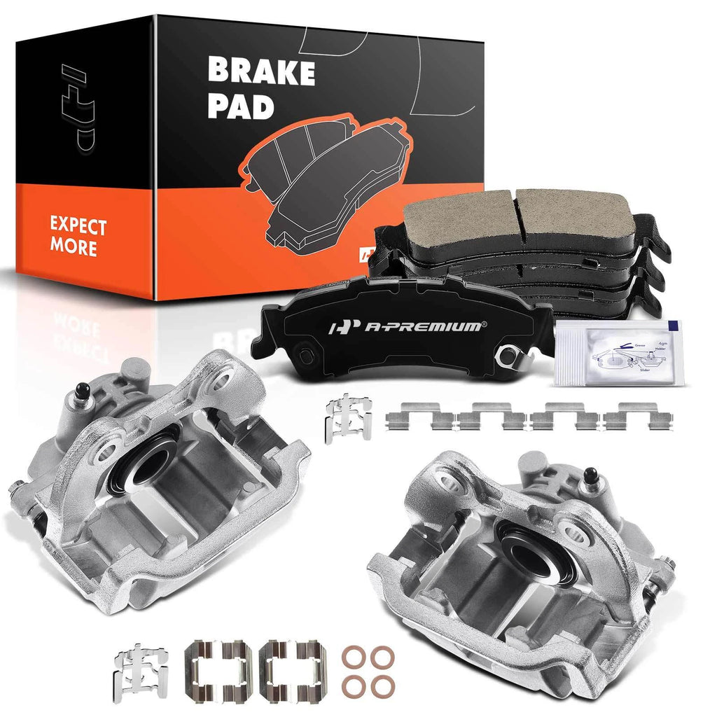 Front Brake Calipers + Ceramic Pads for Chevrolet Silverado 1500 (2007–2018)