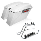 White Hard Saddlebags & Conversion Bracket for Harley Softail Fatboy (1984–2017)