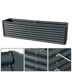 Set of 2 Galvanized Raised Garden Beds for Outdoor Planting