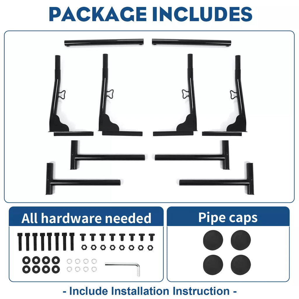 Universal Adjustable Steel Ladder Rack for Pickup Trucks (800lbs Capacity)