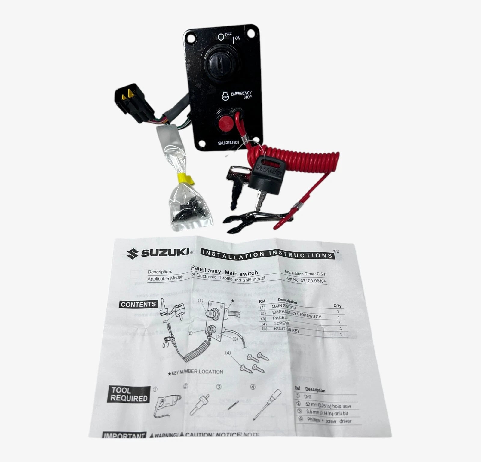 Ignition Switch Panel for Suzuki (37100-98J0)
