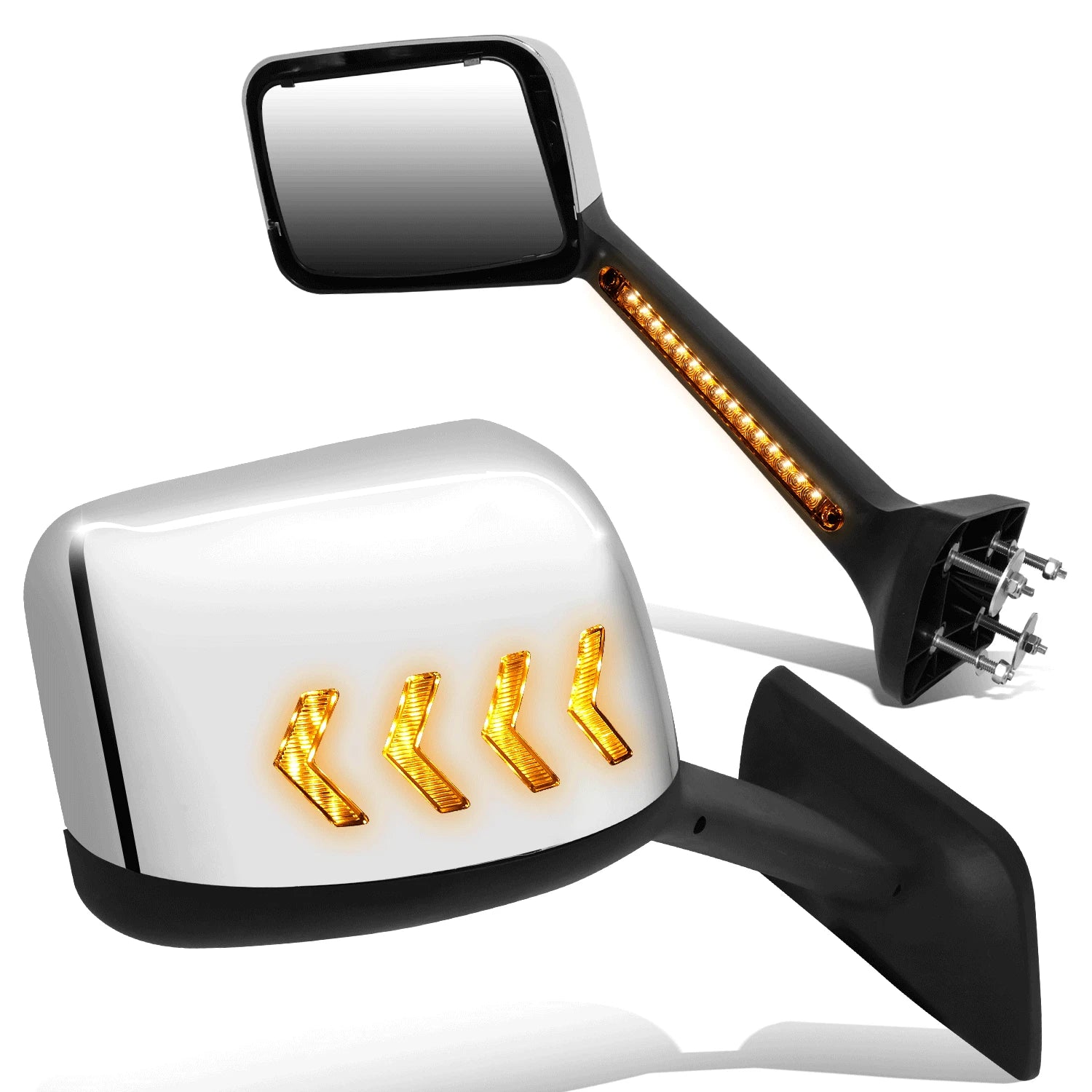 Set of 2 Arrow LED Sequential Signal Hood Mirrors for International MV HV LT (2018–2022)