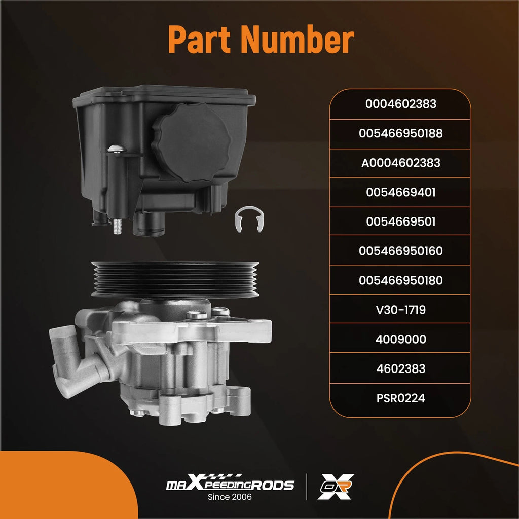 Power Steering Pump w/ Reservoir for Mercedes-Benz C300 (2010–2011)