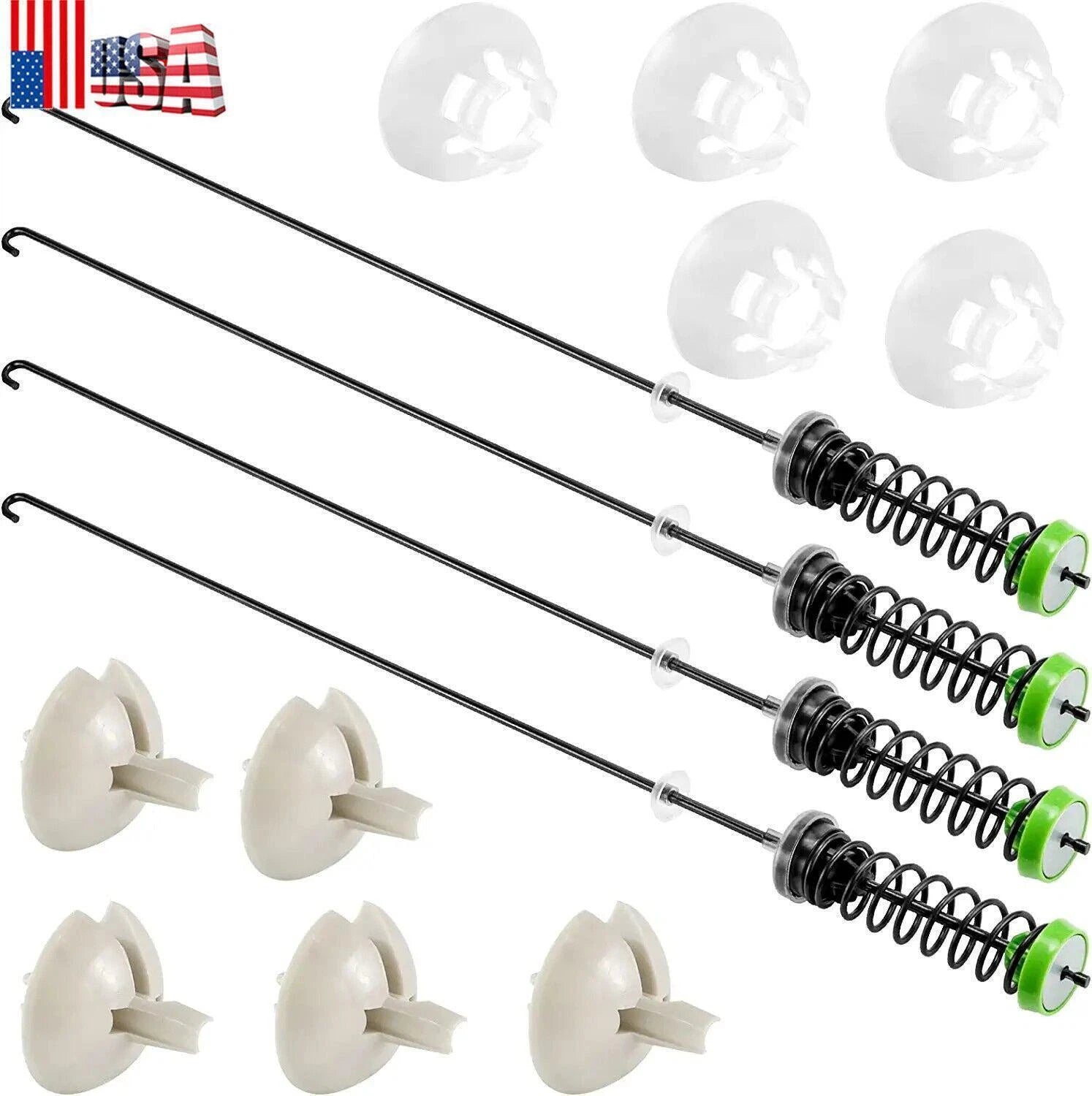4PCS Washer Suspension Rod Kit for Whirlpool Washing Machine (W11130362, W10594080)