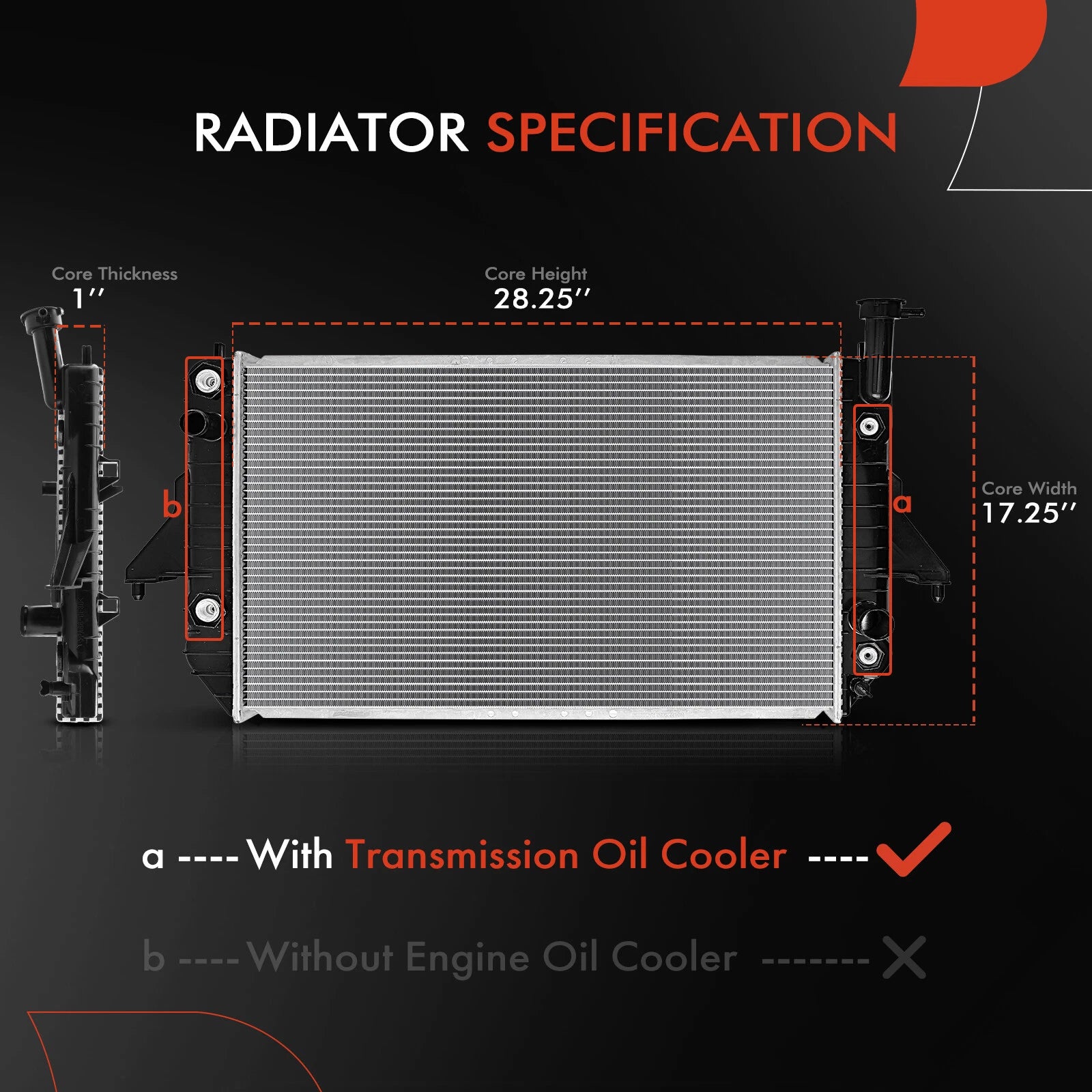Radiator with Oil Cooler for Chevy Astro GMC Safari (1996–2005)