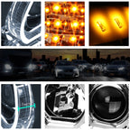 LED 3D Crystal U-Halo Projector Headlight for BMW E90 3-Series (2009–2012)
